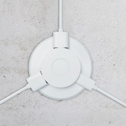 Indbygget USB oplader USB A+C hvid