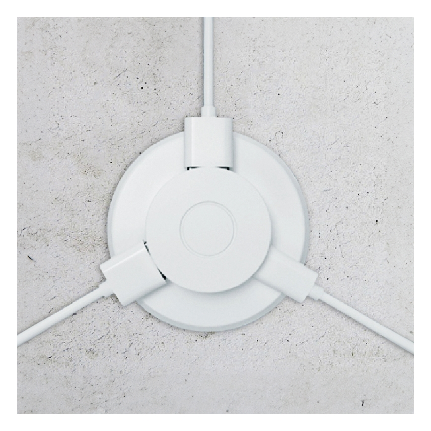 Indbygget USB oplader USB A+C hvid