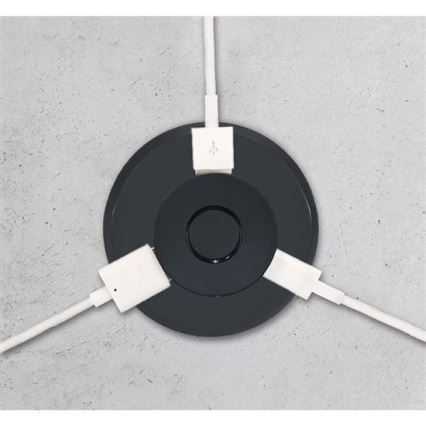 Indbygget USB oplader USB A+C sort
