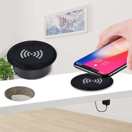 Indbygget trådløs oplader sort