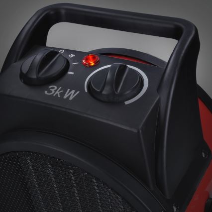 Gulvventilator med keramisk varmeelement 3000W/230V sort