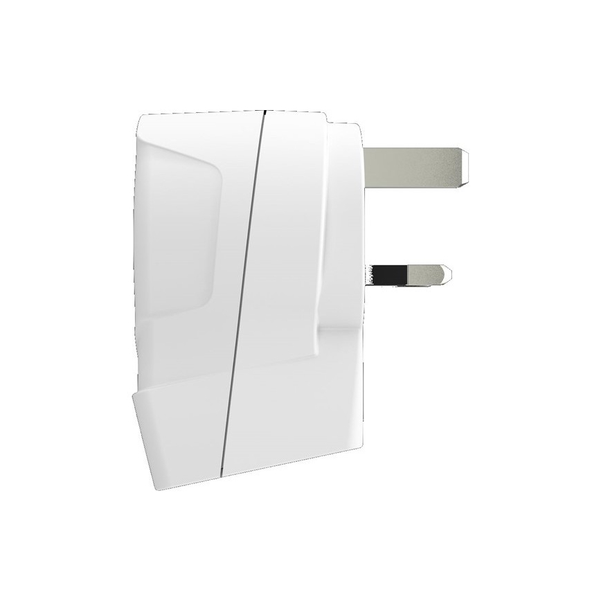 Rejseadapter til UK 230V + 2x USB-port