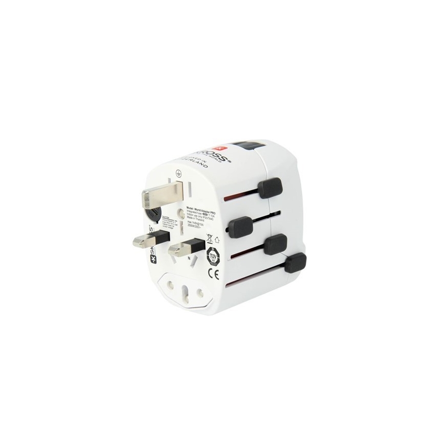 Universel rejseadapter til hele verden 230V + USB-port