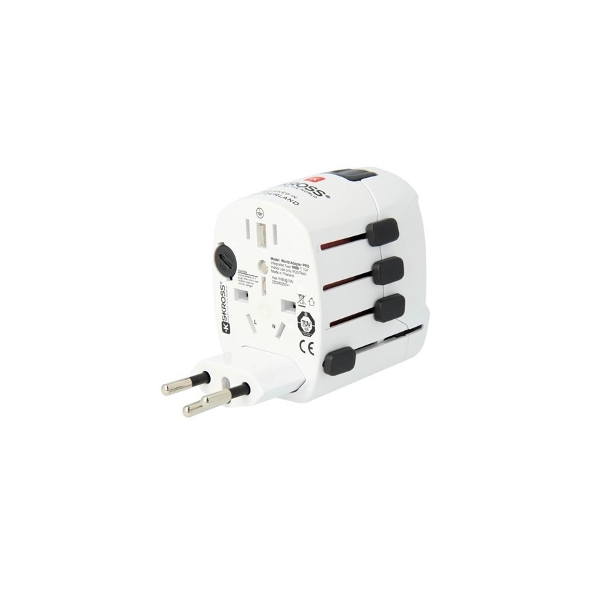 Universel rejseadapter til hele verden 230V + USB-port