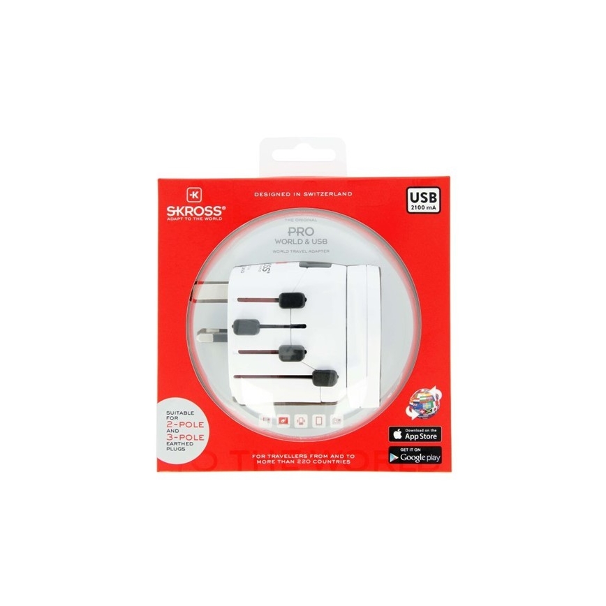 Universel rejseadapter til hele verden 230V + USB-port