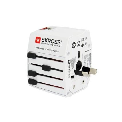 International rejseadapter 230V + 2x USB-porte