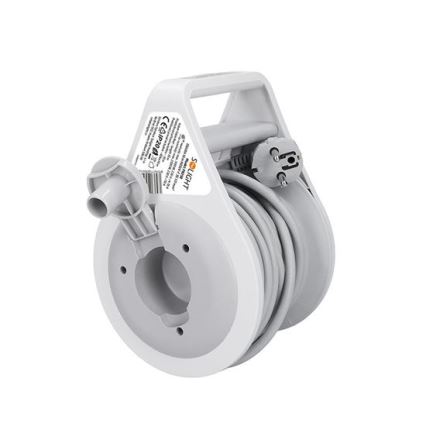 Forlængerledning på tromle, 3x udtag, 10 m