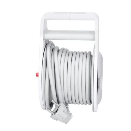 Forlængerledning på tromle med 2 stik + USB A+C, 10 m