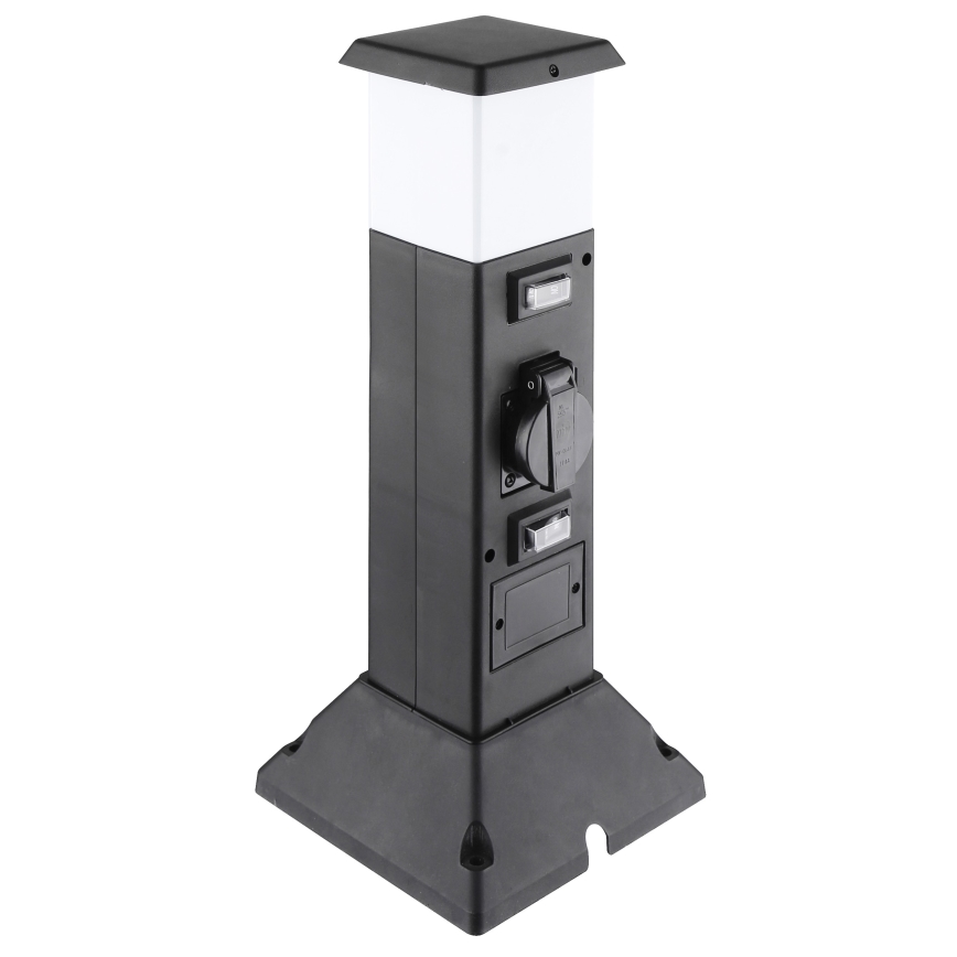 Udendørslampe med 2 stikkontakter 1xE14/15W/230V IP44 sort