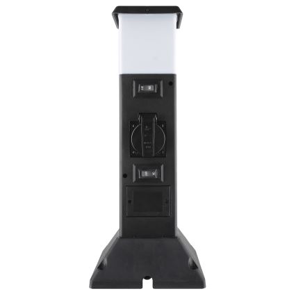 Udendørslampe med 2 stikkontakter 1xE14/15W/230V IP44 sort