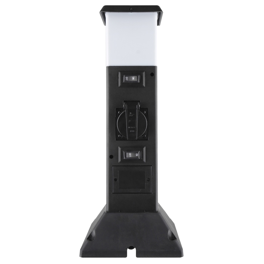 Udendørslampe med 2 stikkontakter 1xE14/15W/230V IP44 sort