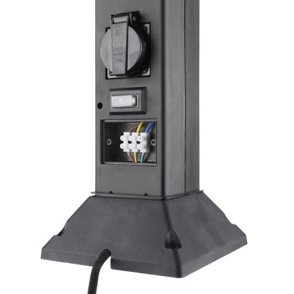 Udendørslampe med 2 stikkontakter 1xE14/15W/230V IP44 sort