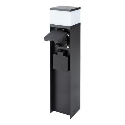 Udendørslampe med 2 stikkontakter 1xG9/11W/230V IP44 sort