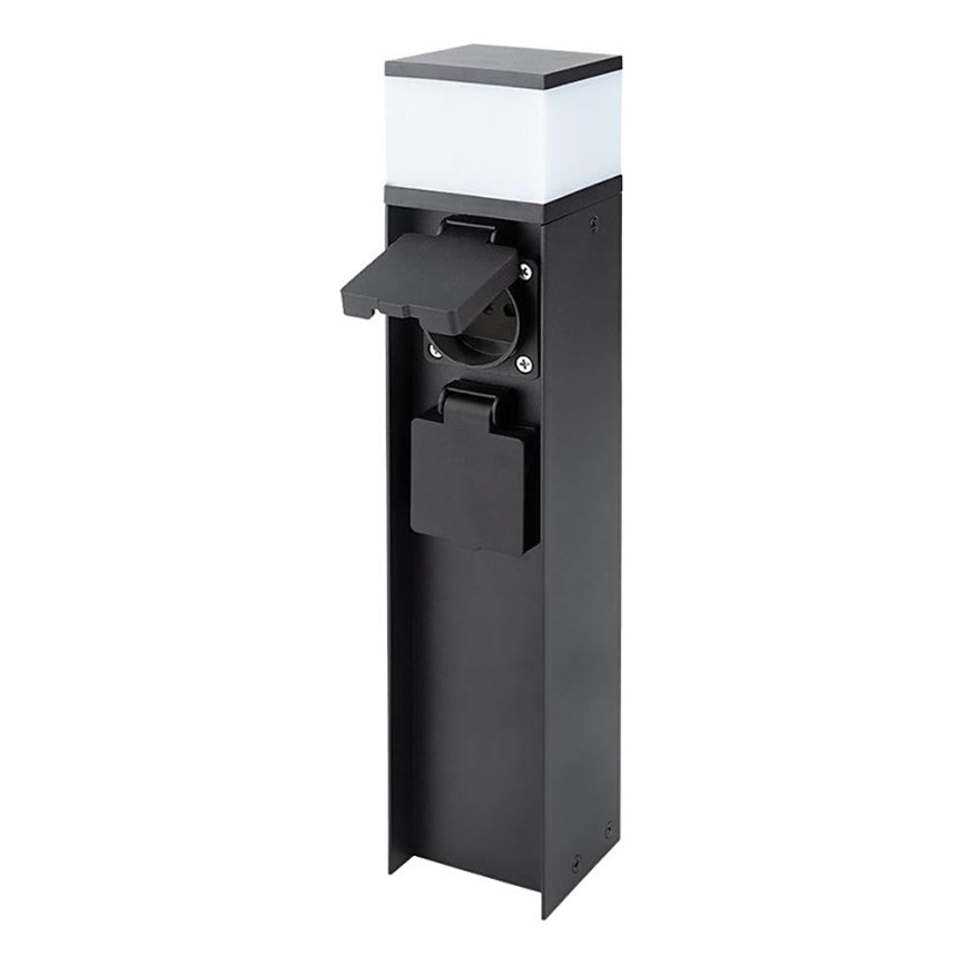 Udendørslampe med 2 stikkontakter 1xG9/11W/230V IP44 sort