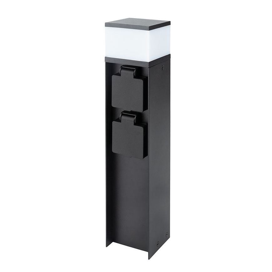 Udendørslampe med 2 stikkontakter 1xG9/11W/230V IP44 sort