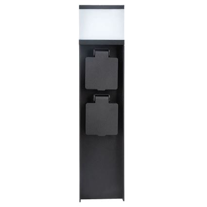 Udendørslampe med 2 stikkontakter 1xG9/11W/230V IP44 sort