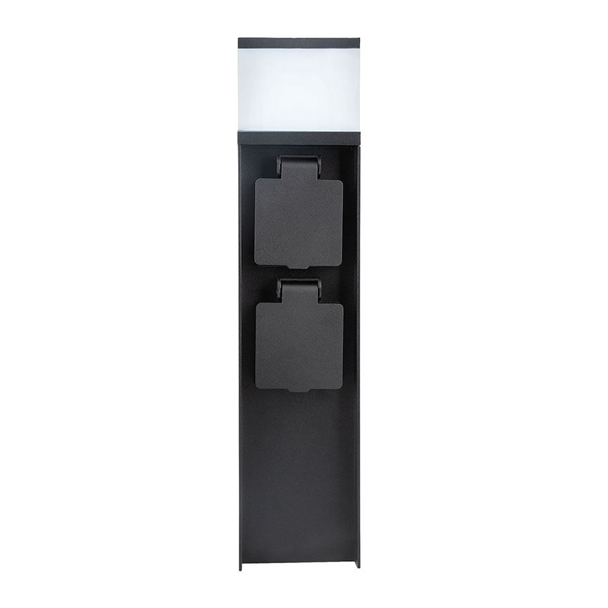 Udendørslampe med 2 stikkontakter 1xG9/11W/230V IP44 sort
