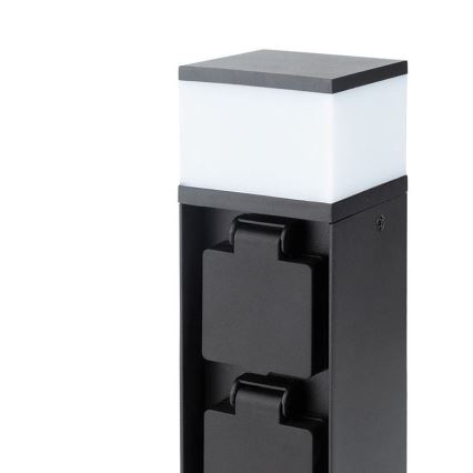 Udendørslampe med 2 stikkontakter 1xG9/11W/230V IP44 sort