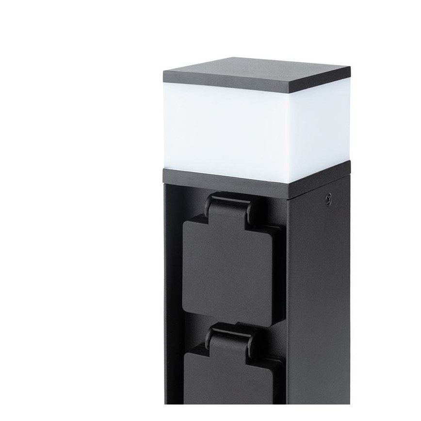 Udendørslampe med 2 stikkontakter 1xG9/11W/230V IP44 sort