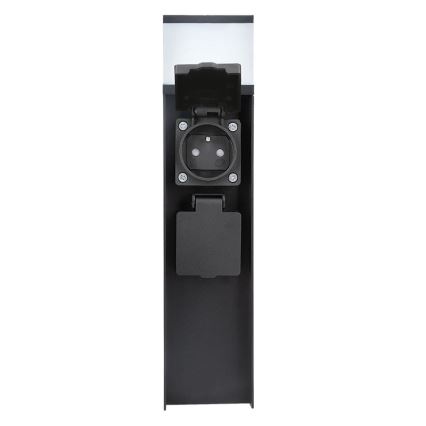Udendørslampe med 2 stikkontakter 1xG9/11W/230V IP44 sort