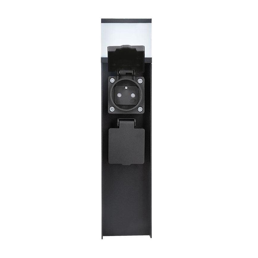 Udendørslampe med 2 stikkontakter 1xG9/11W/230V IP44 sort