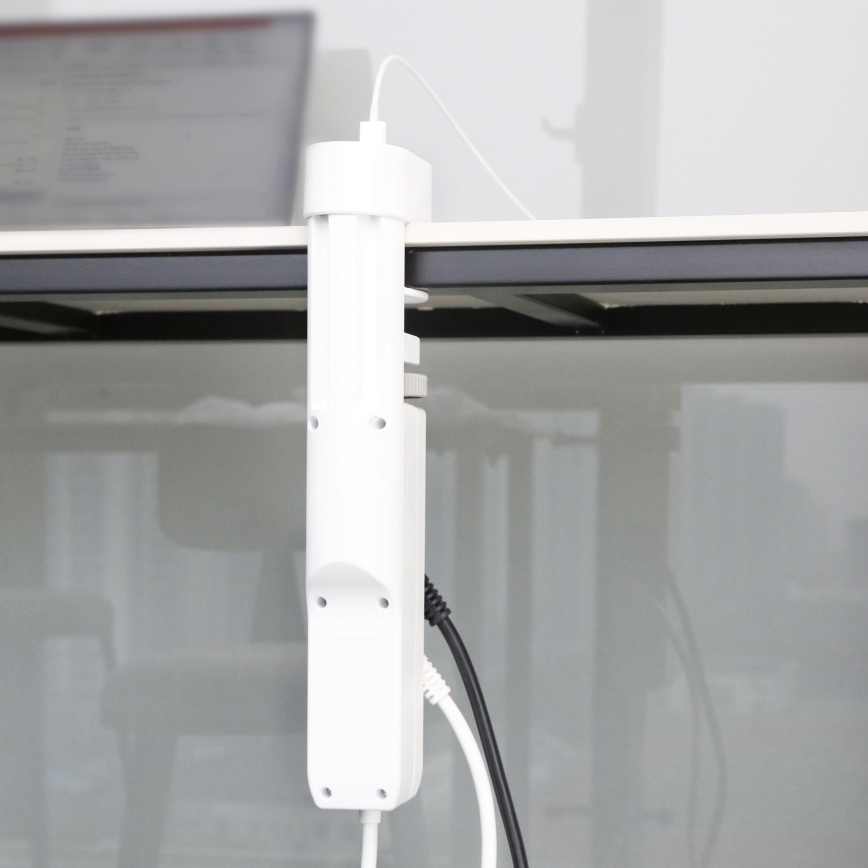 Stikkontakt søjle til bordplade 3x230V + 2xUSB-C + 1xUSB-A hvid