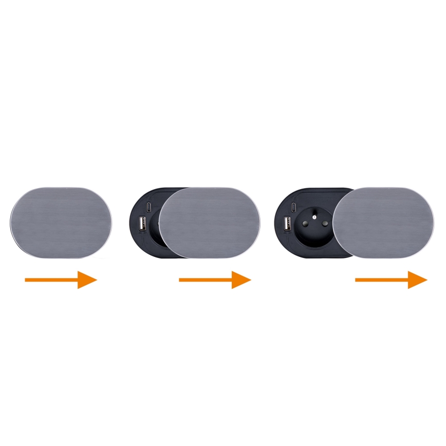 Indbygget socket 1Z + USB A+C