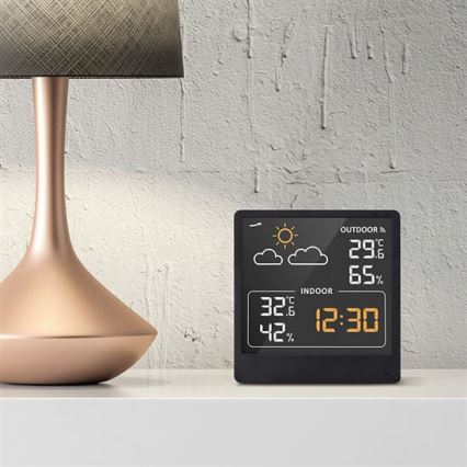 Digitalt termometer 5V/2xAAA + 2xAAA sort