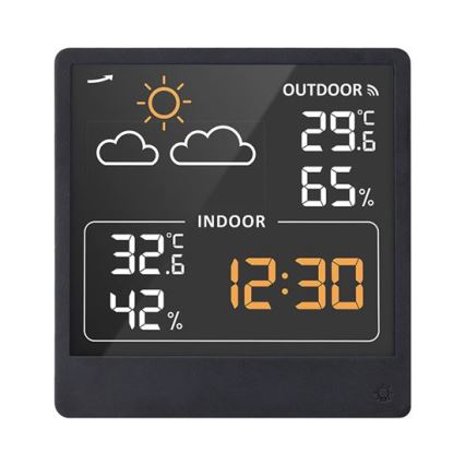 Digitalt termometer 5V/2xAAA + 2xAAA sort