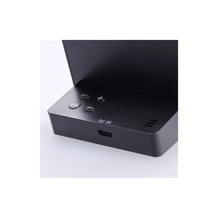 Digitalt termometer 5V/2xAAA + 2xAAA sort