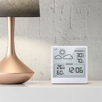 Digitalt termometer 5V/2xAAA + 2xAAA hvid