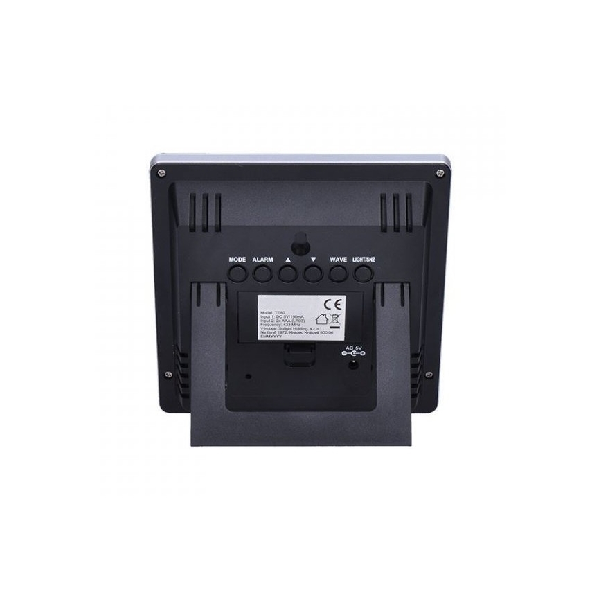 Vejrstation med LCD-display 230V/2xAAA + 2xAAA sort