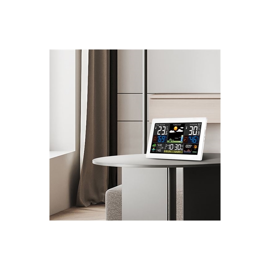 Vejrstation med farvet LCD-skærm 5V/2xAA + 2xAA