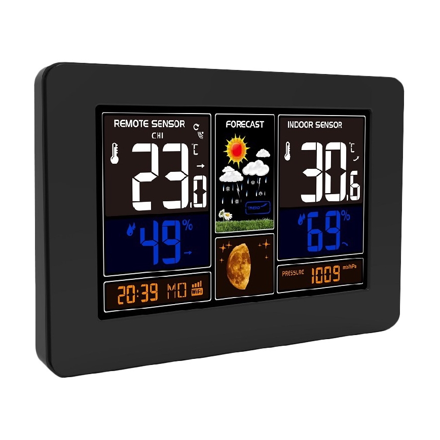 Vejrstation med LCD-farvedisplay 2xAA/5V Wi-Fi Tuya