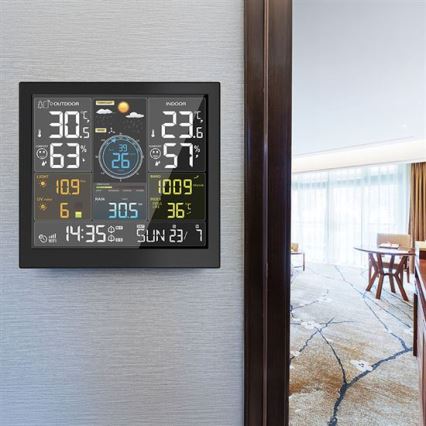 Professionel vejrstation med LCD-display 5V/2xAA + 3xAAA Wi-Fi