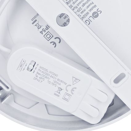 LED overflade-/indbygningspanel 2-i-1, 12W, 230V, 3000/4000/6000K, Ø17 cm, IP54, sølv