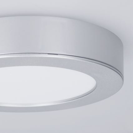 LED overflade-/indbygningspanel 2-i-1, 12W, 230V, 3000/4000/6000K, Ø17 cm, IP54, sølv