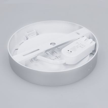 LED overflade-/indbygningspanel 2-i-1, 12W, 230V, 3000/4000/6000K, Ø17 cm, IP54, sølv
