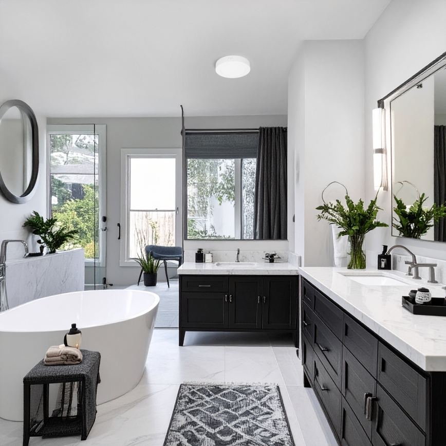 LED påbygget/indbygningspanel 2-i-1 LED/12W/230V 3000/4000/6000K Ø17 cm IP54 hvid