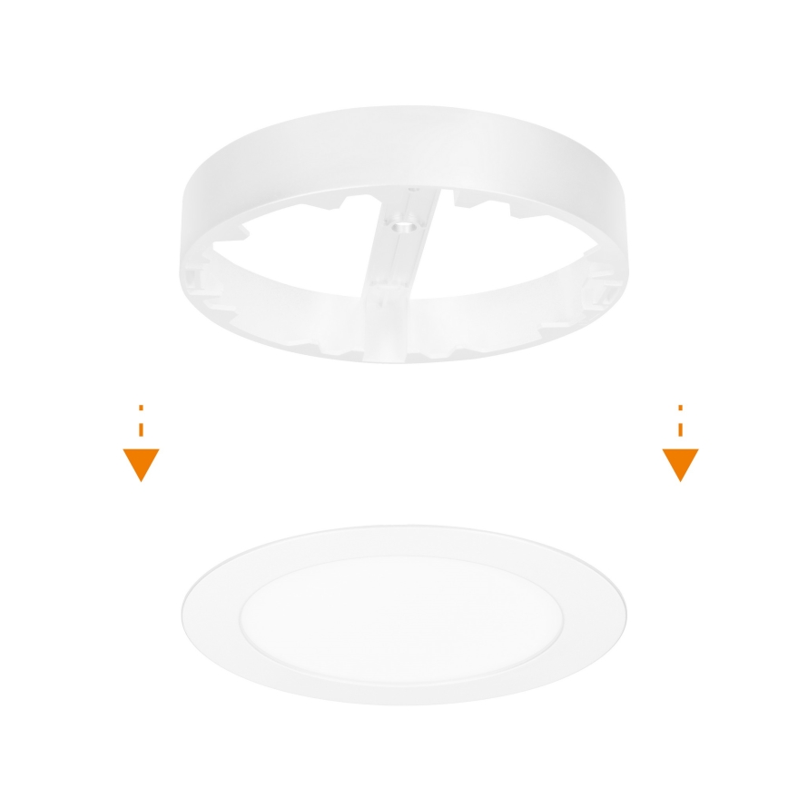 LED påbygget/indbygningspanel 2-i-1 LED/12W/230V 3000/4000/6000K Ø17 cm IP54 hvid