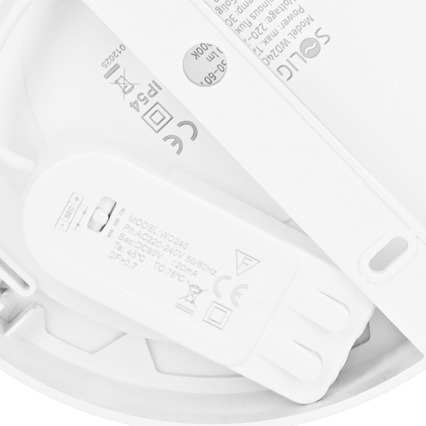 LED påbygget/indbygningspanel 2-i-1 LED/12W/230V 3000/4000/6000K Ø17 cm IP54 hvid