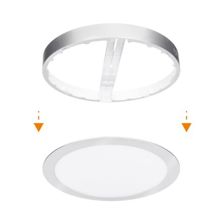 LED overflade-/indbygningspanel 2-i-1 18W/230V 3000/4000/6000K Ø 22,5 cm IP54 stř