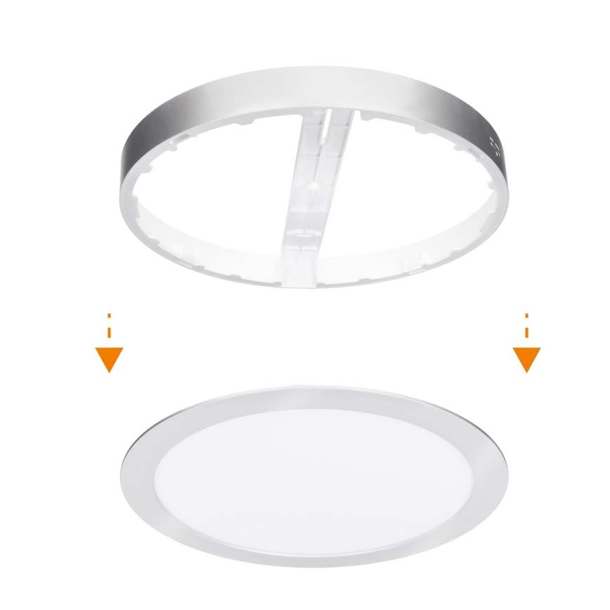 LED overflade-/indbygningspanel 2-i-1 18W/230V 3000/4000/6000K Ø 22,5 cm IP54 stř