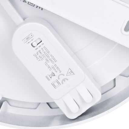 LED overflade-/indbygningspanel 2-i-1 18W/230V 3000/4000/6000K Ø 22,5 cm IP54 stř
