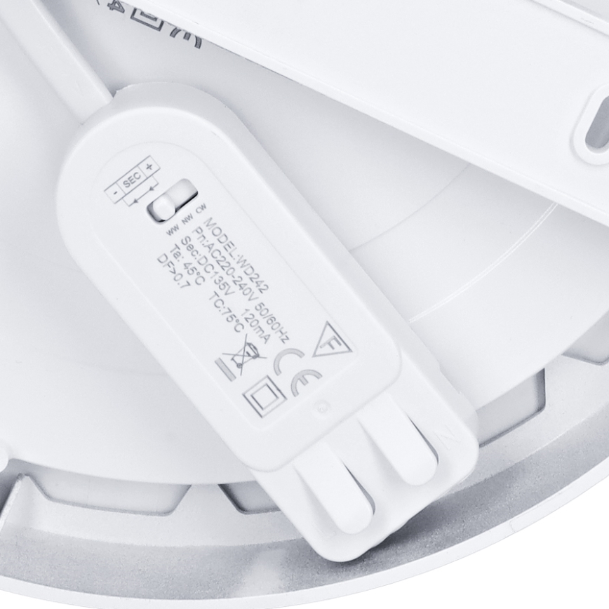 LED overflade-/indbygningspanel 2-i-1 18W/230V 3000/4000/6000K Ø 22,5 cm IP54 stř