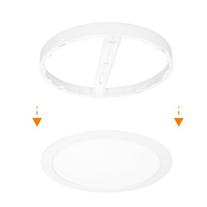 LED påbygget/indbygget panel 2-i-1 18W/230V 3000/4000/6000K Ø22,5 cm IP54 hvid