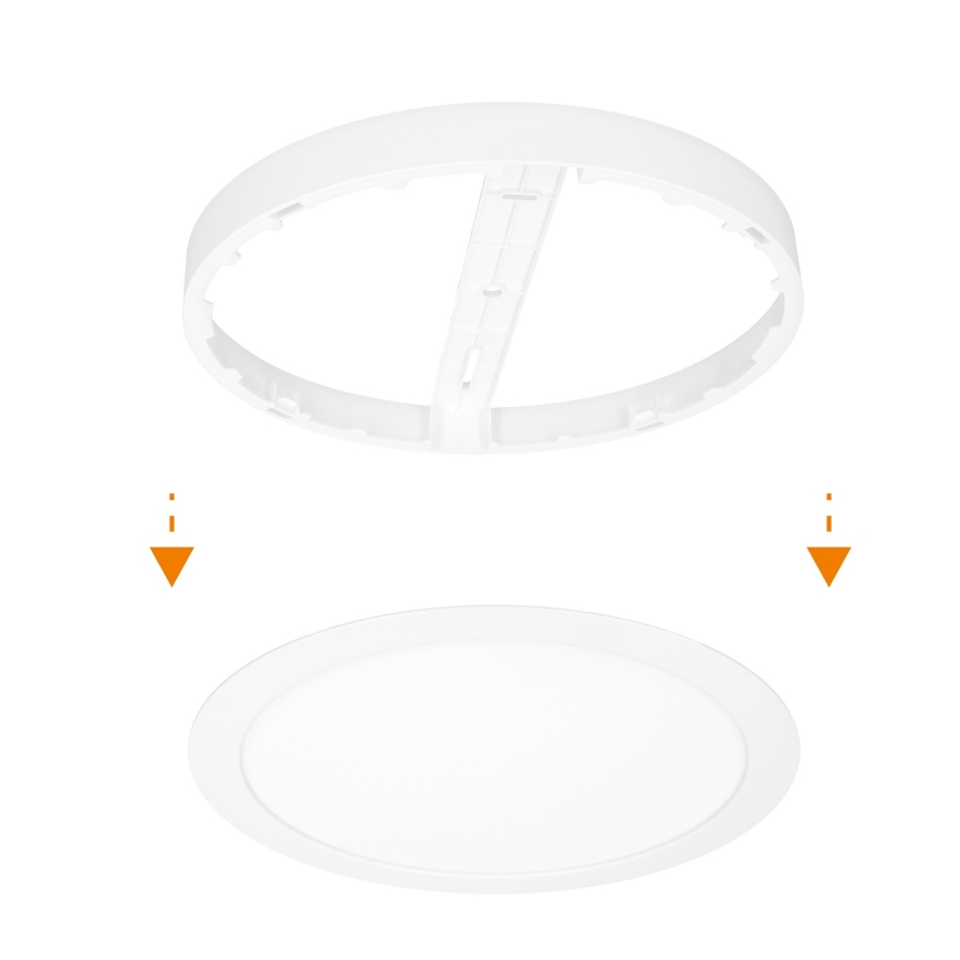 LED påbygget/indbygget panel 2-i-1 18W/230V 3000/4000/6000K Ø22,5 cm IP54 hvid