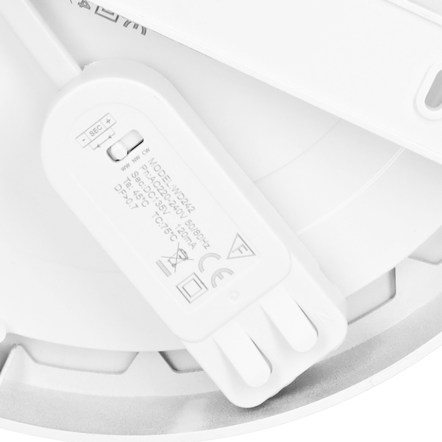 LED påbygget/indbygget panel 2-i-1 18W/230V 3000/4000/6000K Ø22,5 cm IP54 hvid