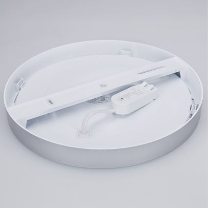 LED 2-i-1 overflade-/indbygget panel 24W/230V 3000/4000/6000K Ø 30 cm IP54 sølv