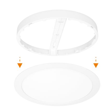 LED påbygget/indbygningspanel 2-i-1 24W/230V 3000/4000/6000K Ø 30 cm IP54 hvid
